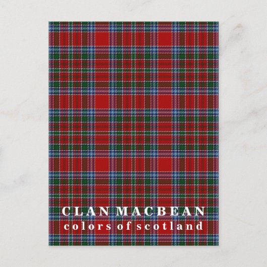Farben von Scotland Clan MacBean Tartan Postkarte (Vorderseite)