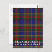 Farben von Scotland Clan MacBeth Tartan Postkarte (Vorne/Hinten)