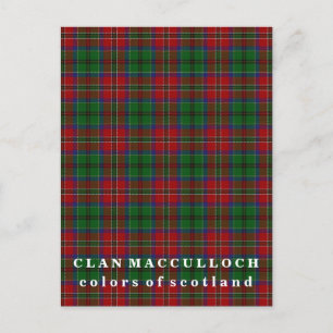Farben von Scotland Clan MacCulloch Tartan Postkarte