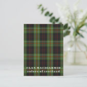 Farben von Scotland Clan MacDiarmid Tartan Postkarte (Stehend Vorderseite)