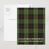 Farben von Scotland Clan MacDiarmid Tartan Postkarte (Vorne/Hinten)