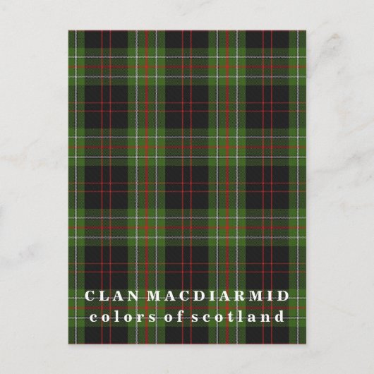 Farben von Scotland Clan MacDiarmid Tartan Postkarte (Vorderseite)