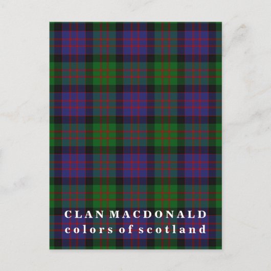 Farben von Scotland Clan MacDonald Tartan Postkarte (Vorderseite)
