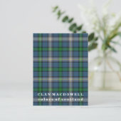 Farben von Scotland Clan MacDowell Tartan Postkarte (Stehend Vorderseite)
