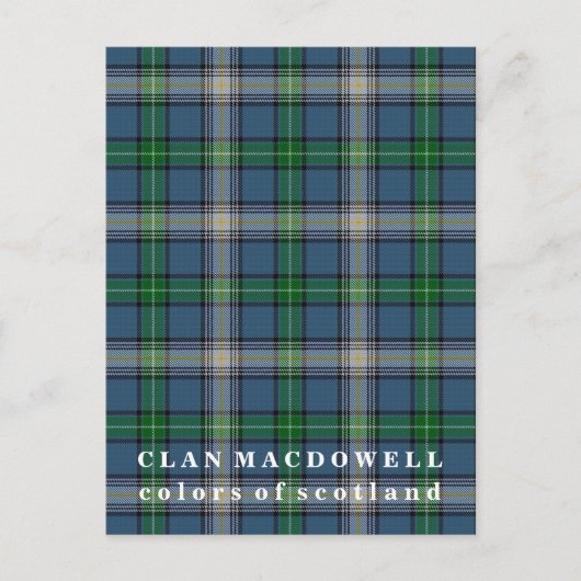 Farben von Scotland Clan MacDowell Tartan Postkarte (Vorderseite)