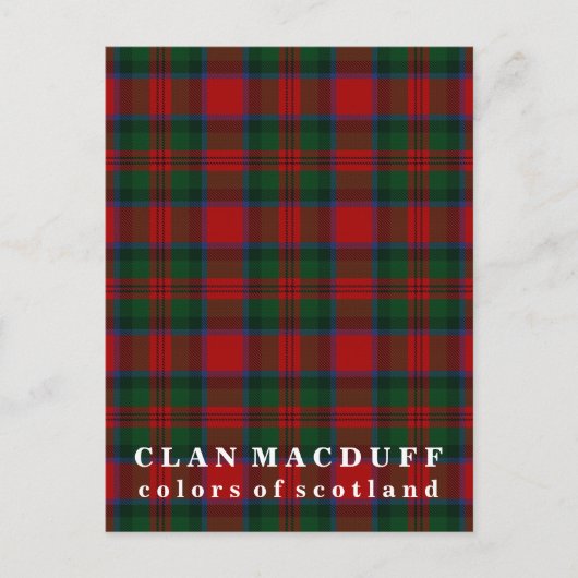 Farben von Scotland Clan MacDuff Tartan Postkarte (Vorderseite)