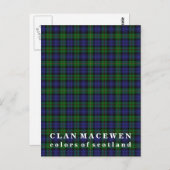 Farben von Scotland Clan MacEwen Tartan Postkarte (Vorne/Hinten)