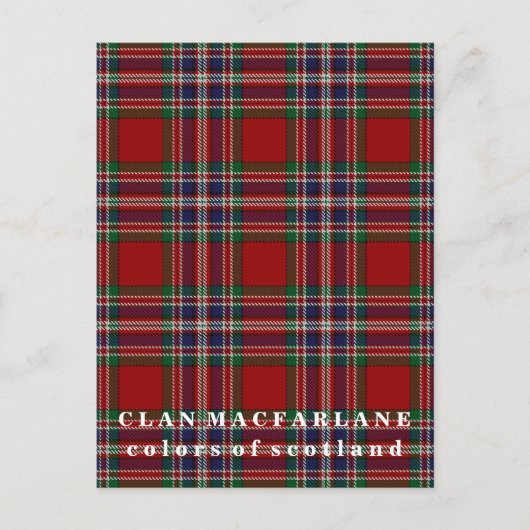 Farben von Scotland Clan MacFarlane Tartan Postkarte (Vorderseite)