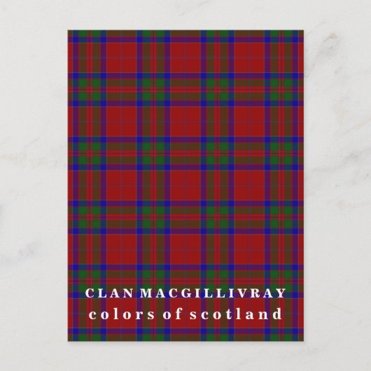 Farben von Scotland Clan MacGillivray Tartan Postkarte (Vorderseite)