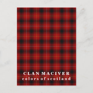 Farben von Scotland Clan MacIver Tartan Postkarte