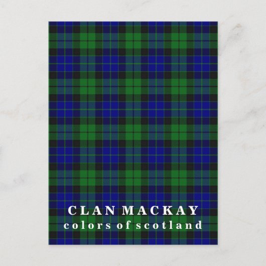 Farben von Scotland Clan MacKay Tartan Postkarte (Vorderseite)