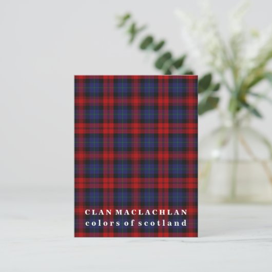 Farben von Scotland Clan MacLachlan Tartan Postkarte (Stehend Vorderseite)
