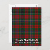 Farben von Scotland Clan MacLean Tartan Postkarte (Vorne/Hinten)