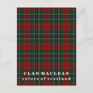 Farben von Scotland Clan MacLean Tartan Postkarte