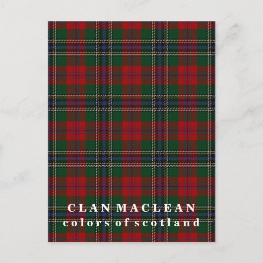 Farben von Scotland Clan MacLean Tartan Postkarte (Vorderseite)