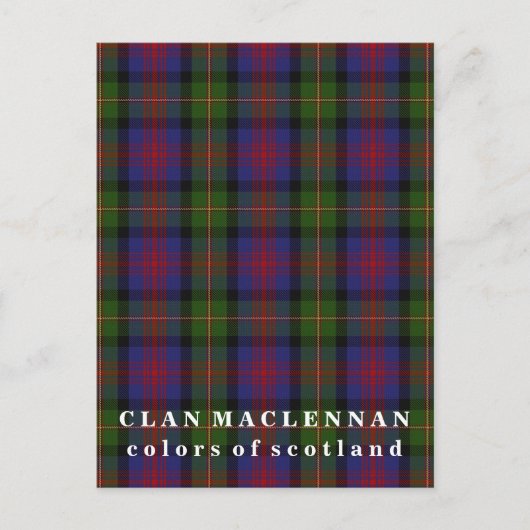 Farben von Scotland Clan MacLennan Tartan Postkarte (Vorderseite)