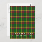 Farben von Scotland Clan MacMillan Tartan Postkarte (Vorne/Hinten)