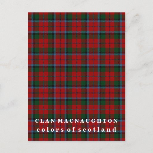 Farben von Scotland Clan MacNaughton Tartan Postkarte (Vorderseite)