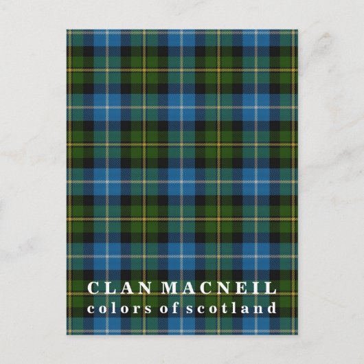 Farben von Scotland Clan MacNeil Tartan Postkarte (Vorderseite)