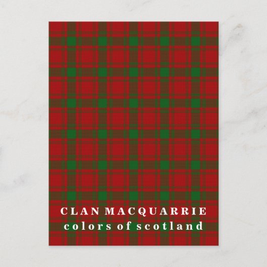 Farben von Scotland Clan MacQuarrie Tartan Postkarte (Vorderseite)