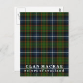 Farben von Scotland Clan MacRae Tartan Postkarte (Vorne/Hinten)