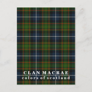 Farben von Scotland Clan MacRae Tartan Postkarte