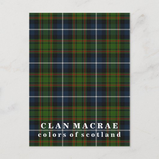 Farben von Scotland Clan MacRae Tartan Postkarte (Vorderseite)