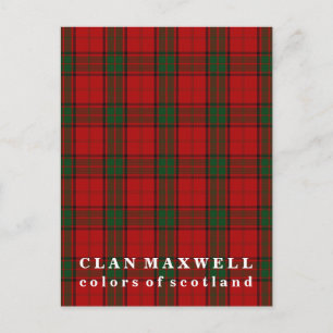 Farben von Scotland Clan Maxwell Tartan Postkarte