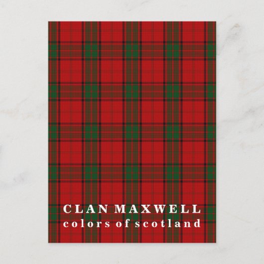 Farben von Scotland Clan Maxwell Tartan Postkarte (Vorderseite)