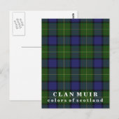 Farben von Scotland Clan Muir Tartan Postkarte (Vorne/Hinten)