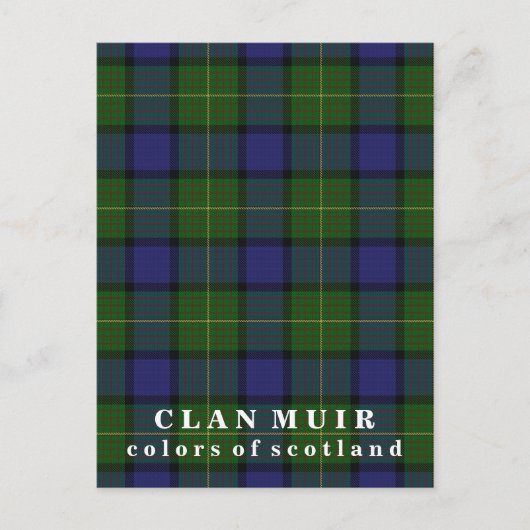 Farben von Scotland Clan Muir Tartan Postkarte (Vorderseite)