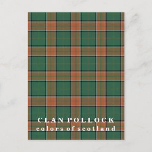 Farben von Scotland Clan Pollock Tartan Postkarte