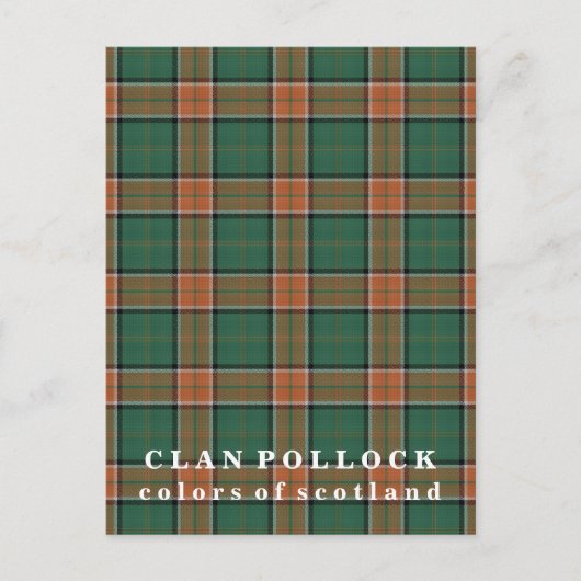 Farben von Scotland Clan Pollock Tartan Postkarte (Vorderseite)