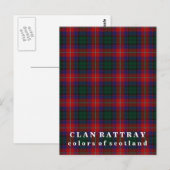 Farben von Scotland Clan Rattray Tartan Postkarte (Vorne/Hinten)
