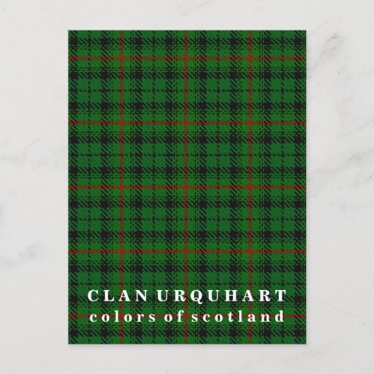 Farben von Scotland Clan Urquhart Tartan Postkarte (Vorderseite)