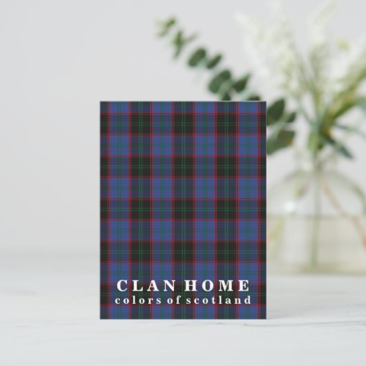 Farben von Scotland Clan Zuhause Tartan Postkarte (Stehend Vorderseite)