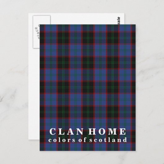 Farben von Scotland Clan Zuhause Tartan Postkarte (Vorne/Hinten)