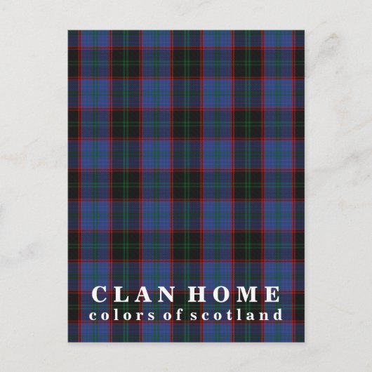 Farben von Scotland Clan Zuhause Tartan Postkarte (Vorderseite)