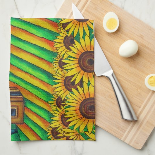 Farben von Toskana-Amerikaner MoJo Geschirrtuch (Viertel Falte)