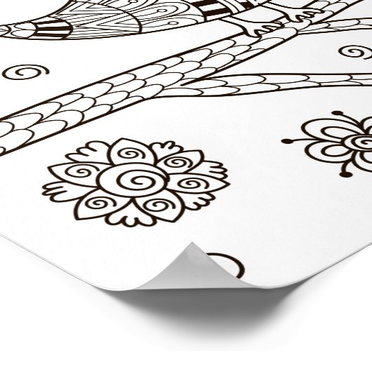 Färben von Vogel-Chirping Poster (Ecke)