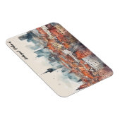 Farben Warschau Polen Wasserfarbe Skyline Magnet (Rechte Seite)