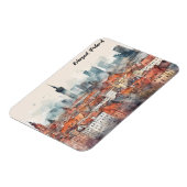 Farben Warschau Polen Wasserfarbe Skyline Magnet (Linke Seite)