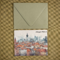 Farben Warschau Polen Wasserfarbe Skyline