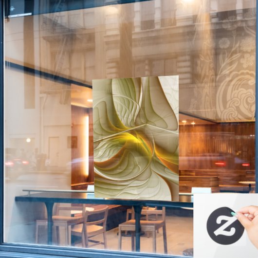 Farben Wertvoller Metalle, Abstraktes Fraktal Kuns Fensteraufkleber (Café-Fenster)