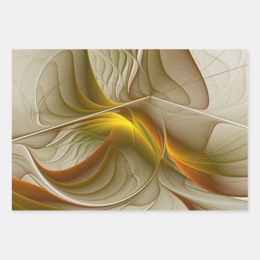 Farben Wertvoller Metalle, Abstraktes Fraktal Kuns Geschenkpapier Set (Vorderseite 3)