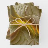 Farben Wertvoller Metalle, Abstraktes Fraktal Kuns Geschenkpapier Set (Beispiel)