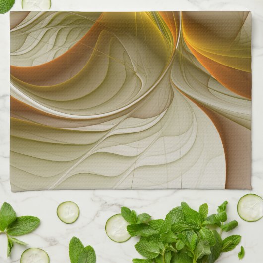 Farben Wertvoller Metalle, Abstraktes Fraktal Kuns Geschirrtuch (Gefaltet)