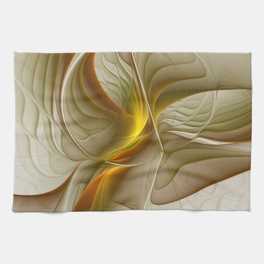 Farben Wertvoller Metalle, Abstraktes Fraktal Kuns Geschirrtuch (Horizontal)