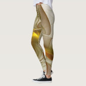 Farben Wertvoller Metalle, Abstraktes Fraktal Kuns Leggings (Links)