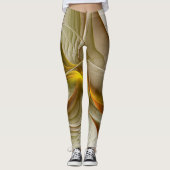 Farben Wertvoller Metalle, Abstraktes Fraktal Kuns Leggings (Vorderseite)